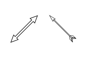 Two Arrows Pointing In Opposite Directions Black Outline On White
