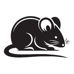 Elegant mouse silhouette vector for logos and scalable design applications – mouse silhouette – mouse vector – mouse illustration – silhouette of mouse – mouse icon

