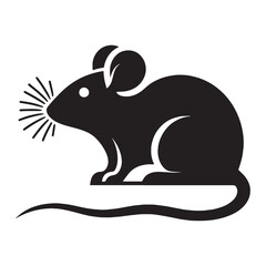 Clean-lined mouse silhouette vector perfect for professional logos and websites – mouse silhouette – mouse vector – mouse illustration – silhouette of mouse – mouse icon


