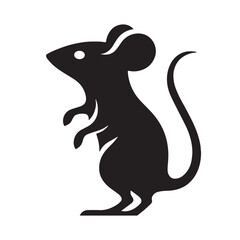 Unique mouse silhouette vector ideal for minimalistic design projects – mouse silhouette – mouse vector – mouse illustration – silhouette of mouse – mouse icon

