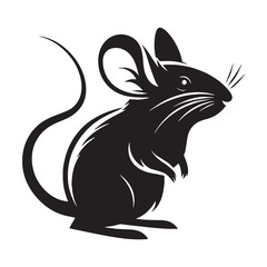 Detailed mouse silhouette vector perfect for vector art and digital graphics – mouse silhouette – mouse vector – mouse illustration – silhouette of mouse – mouse icon

