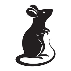 Bold mouse silhouette vector for clean visual impact in branding projects – mouse silhouette – mouse vector – mouse illustration – silhouette of mouse – mouse icon

