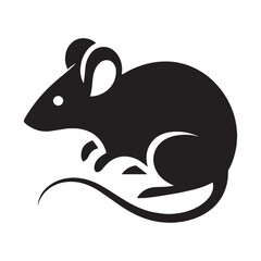 Artistic mouse vector silhouette designed for clean and minimal branding – mouse silhouette – mouse vector – mouse illustration – silhouette of mouse – mouse icon


