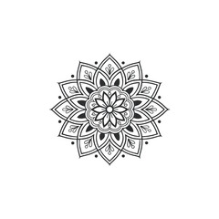 Mandala vector snowflake on white background