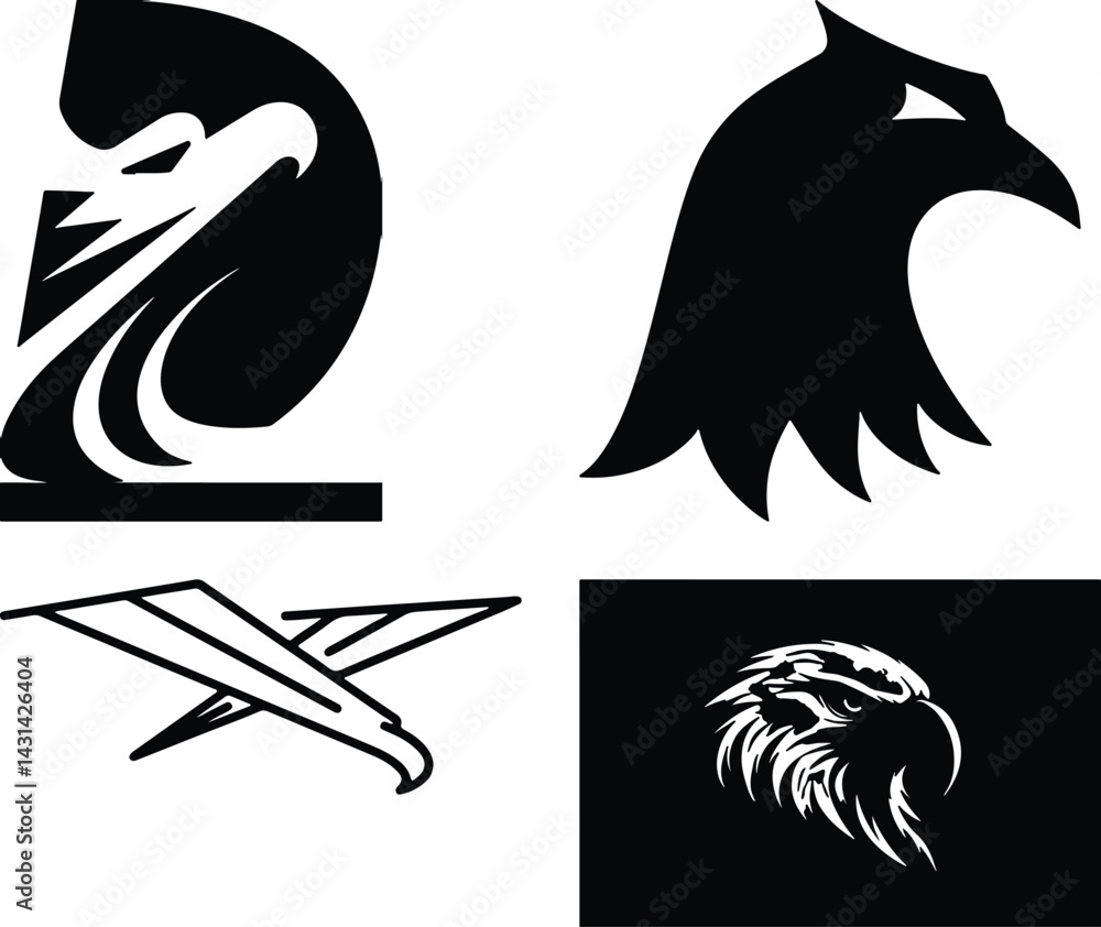 Fototapete Eagle head simple icon. Vector ICON all icon Viktor..