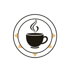 Coffee cup logo design vector illustration for cafe shop or restaurant branding and marketing use
