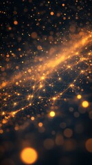 Naklejka premium Glowing particles create a mesmerizing cosmic effect in a dark background during evening hours