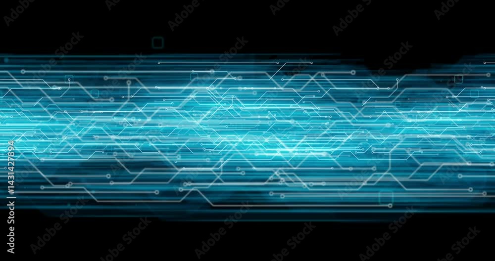 Poster abstract circuitry forms a technology and cyber background with blue lines and circles. futuristic a