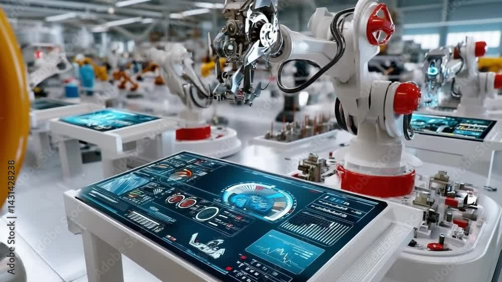 Aufkleber robotic precision in manufacturing: capturing the future of industry with a cutting-edge robotics as
