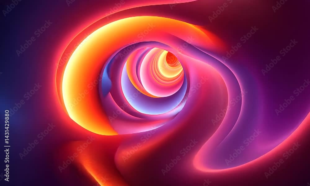Aufkleber abstract swirling patterns in vibrant colors creating a mesmerizing tunnel effect, ideal for digital