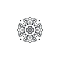 Mandala vector abstract white background with flowers