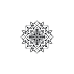 Mandala vector snowflake on white background