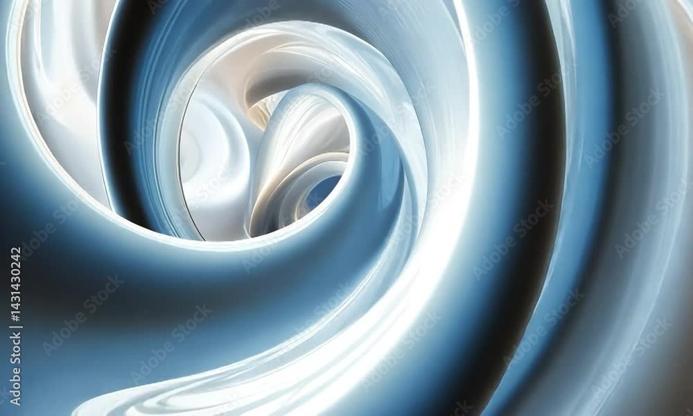 Poster abstract swirling patterns of blue and white creating a dynamic fluid motion effect