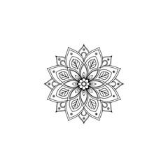 Mandala vector snowflake on white