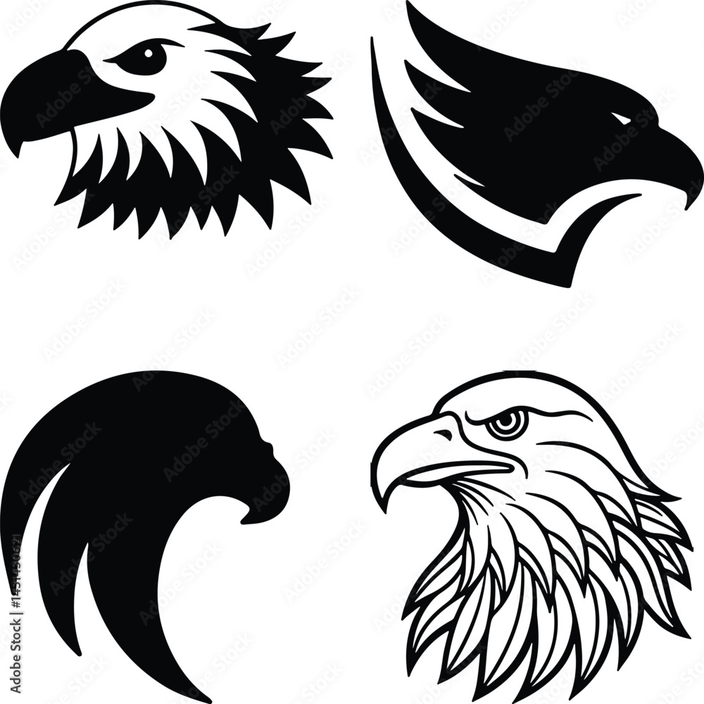 Fototapete Eagle head simple icon. Vector ICON all icon Viktor..