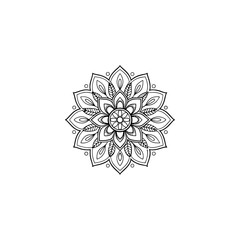 Mandala vector snowflake on white background
