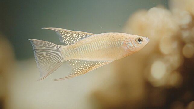 Elegant Pearl Gourami showcasing delicate fins in peaceful aquarium setting