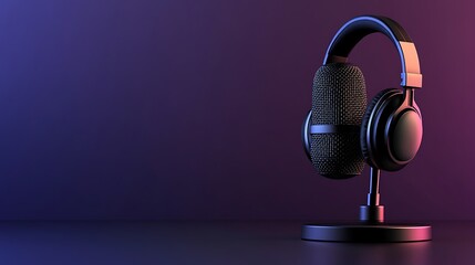 Studio headphones with microphone