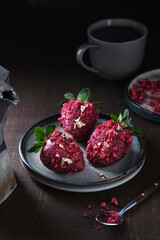 Enjoy these tasty Strawberry Treats with rich Coffee, presented elegantly