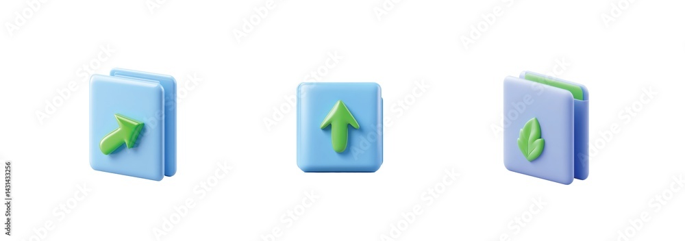 Aufkleber colorful digital icons for files and folders with up and down arrows for easy navigation
