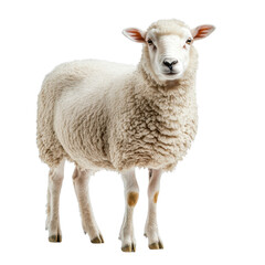 Fototapeta premium A Sheep standing isolated on white background