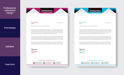 Flat Modern Letterhead Design Template