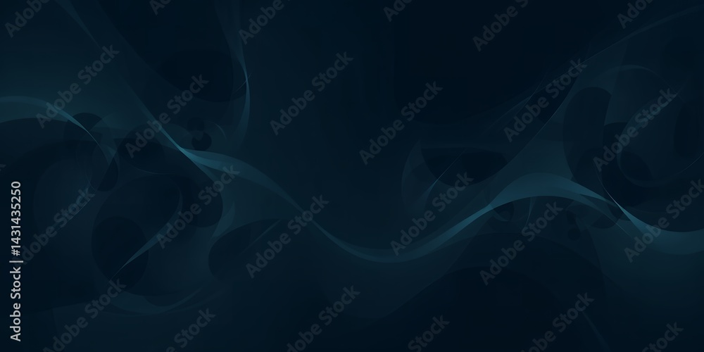 Poster a dark blue abstract background with subtle wavy patterns and soft light reflections