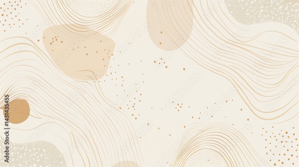 Poster abstract wavy shapes in neutral beige and brown tones. background image of brown wave with wavy patt