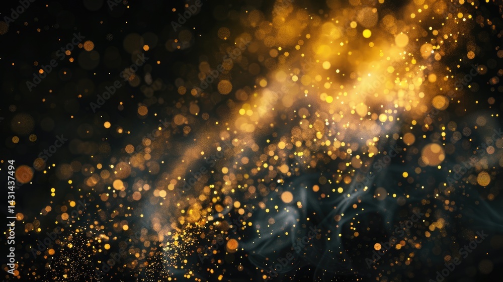 Aufkleber the abstract picture about warm tone colorful particle lighting lights creating a blurred and festiv