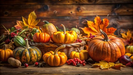 Autumn Harvest: Thanksgiving Pumpkin Border, Candid Photography