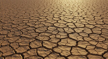 Cracked Dry Earth Landscape Background in Perspective