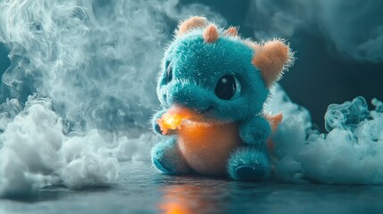 Cute Dragon Plush Exhaling Smoke