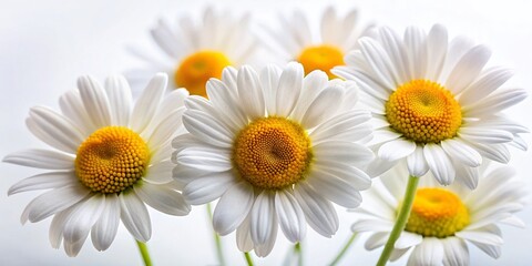 Obraz premium Beautiful White Daisies Isolated on Pure White Background - Perfect for Spring Designs
