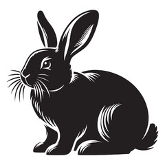 Elegant rabbit vector silhouette for sophisticated design applications – rabbit silhouette – rabbit vector – rabbit illustration – silhouette of rabbit – rabbit icon

