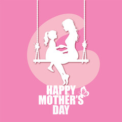 happy mothers day vector design poster for social media celebration and wish