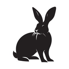 Bold-profile rabbit silhouette vector for eye-catching designs – rabbit silhouette – rabbit vector – rabbit illustration – silhouette of rabbit – rabbit icon


