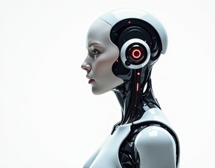 Female Robot, AI, Android, Cyborg, Artificial Intelligence, Futuristic Woman, Technology, Profile View