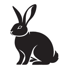 Streamlined rabbit silhouette vector ideal for minimalist logos – rabbit silhouette – rabbit vector – rabbit illustration – silhouette of rabbit – rabbit icon


