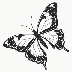 Monarch butterfly silhouettes collection, vector illustration