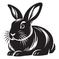 Modern rabbit silhouette vector with sharp edges for logos – rabbit silhouette – rabbit vector – rabbit illustration – silhouette of rabbit – rabbit icon

