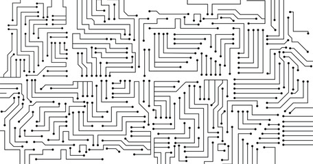 Abstract technology circuit diagram on white background. 