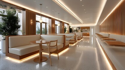 Modern and simple style restaurant and coffee shop