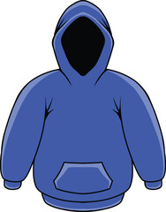 Blue Hoodie Illustration for Fashion and Apparel Design