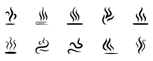 Various Steam Swirl Icon Illustrations