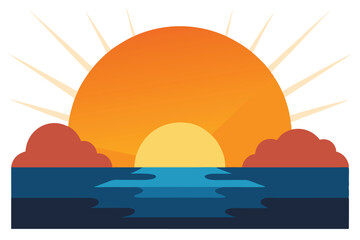 Obraz premium a-spectacular-sunset-with-rays-of-light-breaking-t.eps