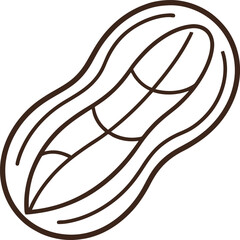 peanuts outline  vector art illustration on white background