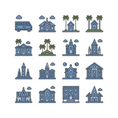 Fototapeta premium Vector illustration of Travel and Tourism related icons