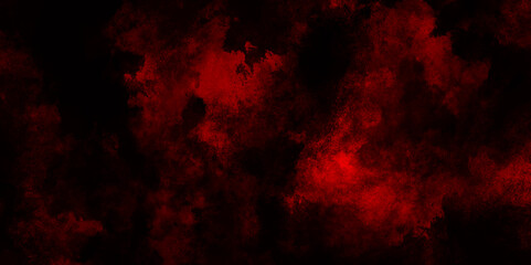 Dark red powder explosion cloud on black background. Abstract red and black grunge texture smoke. smoke fog misty texture overlay on dark black. paranormal red mystic smoke, clouds for movie.
