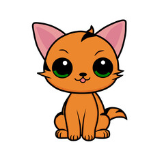 animal, cat, cute, pet, feline, kitty, isolated, happy, background, domestic, portrait, looking, design, kitten, adorable, illustration, tabby, white, face, funny, white background, vector, fur, ginge