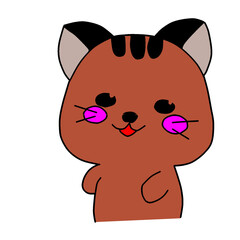 animal, cat, cute, pet, feline, kitty, isolated, happy, background, domestic, portrait, looking, design, kitten, adorable, illustration, tabby, white, face, funny, white background, vector, fur, ginge